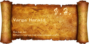 Varga Harald névjegykártya
